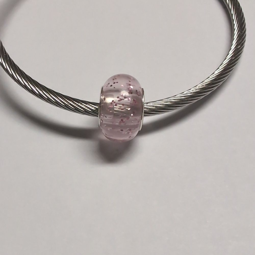 Pink Glittery Charm for Pandora Style‎ Bracelet